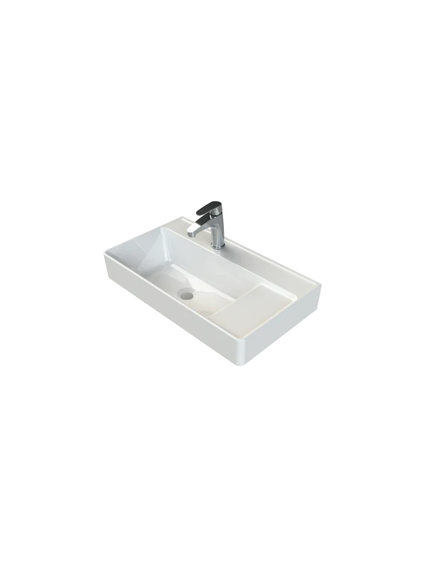 Turkuaz Cerestyle Etajerli Lavabo, Sharp, 65x38 cm Seramik Lavabo