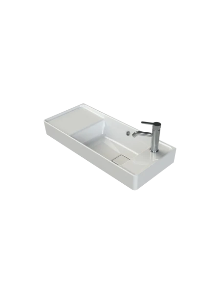 Turkuaz Cerestyle Etajerli Lavabo, Sharp, 80x35 cm Seramik Lavabo
