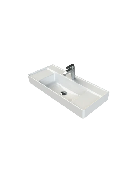 Turkuaz Cerestyle Etajerli Lavabo, Sharp, 85x38 cm Seramik Lavabo