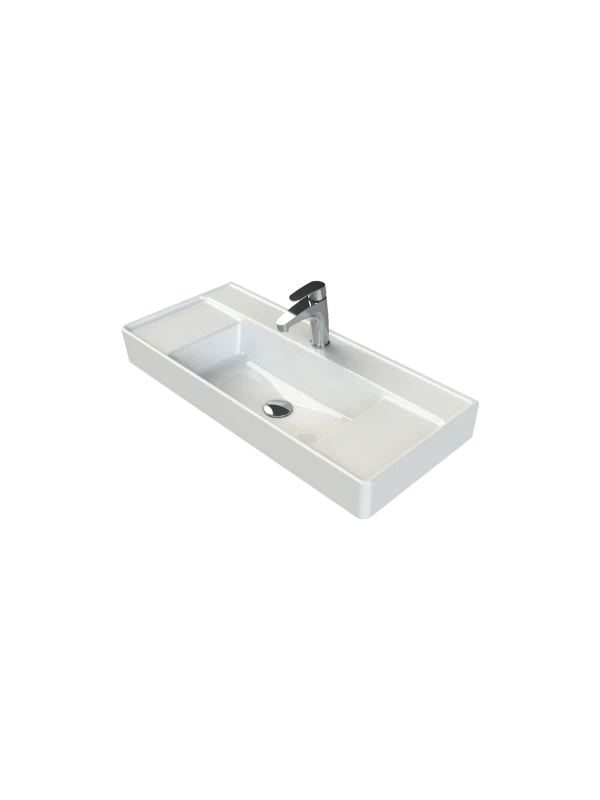 Turkuaz Cerestyle Etajerli Lavabo, Sharp, 85x38 cm Seramik Lavabo Turkuaz Cerestyle Etajerli Lavabo, Sharp, 85x38 cm Seramik Lavabo