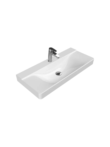 Turkuaz Cerestyle Etajerli Lavabo, Yeni Mona, 100x45 cm Seramik Lavabo