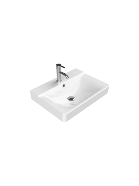 Turkuaz Cerestyle Etajerli Lavabo, Yeni Mona, 60x45 cm Seramik Lavabo