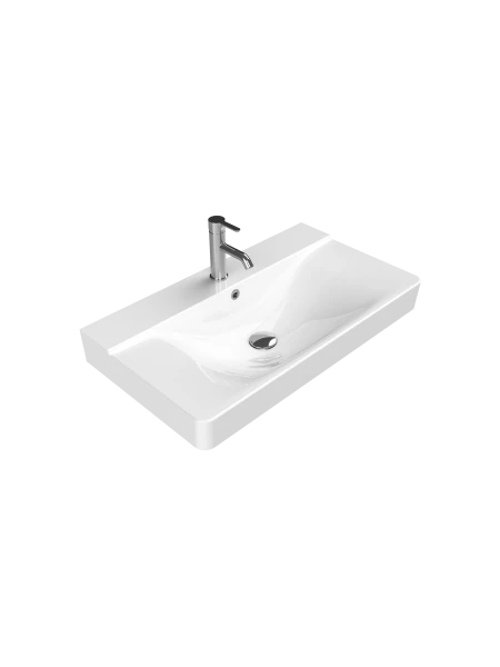 Turkuaz Cerestyle Etajerli Lavabo, Yeni Mona, 80x45 cm Seramik Lavabo