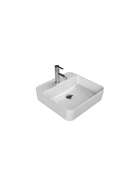 Turkuaz Cerestyle Tezgah Üstü Lavabo, Hera 48x48 cm Seramik Lavabo