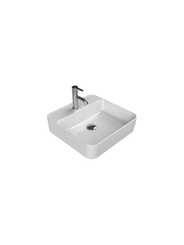 Turkuaz Cerestyle Tezgah Üstü Lavabo, Hera 48x48 cm Seramik Lavabo Turkuaz Cerestyle Tezgah Üstü Lavabo, Hera 48x48 cm Seramik Lavabo