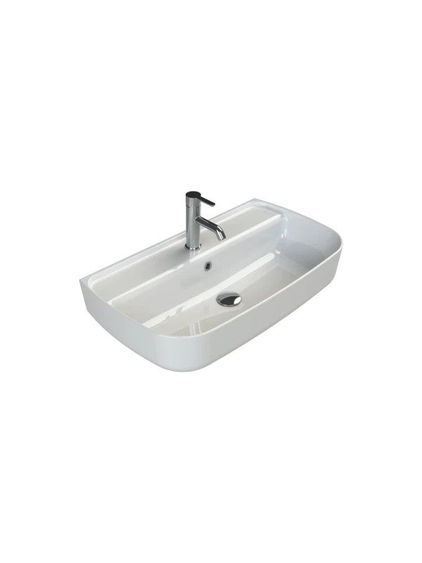 Turkuaz Cerestyle Tezgah Üstü Lavabo, Aqua 75x42 cm Seramik Lavabo Turkuaz Cerestyle Tezgah Üstü Lavabo, Aqua 75x42 cm Seramik Lavabo
