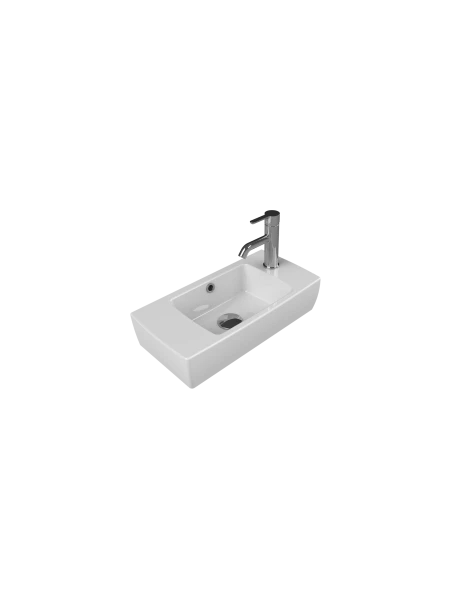 Turkuaz Cerestyle Tezgah Üstü Lavabo, City, 25x50 cm (Batarya Deliği Sağda) Seramik Lavabo