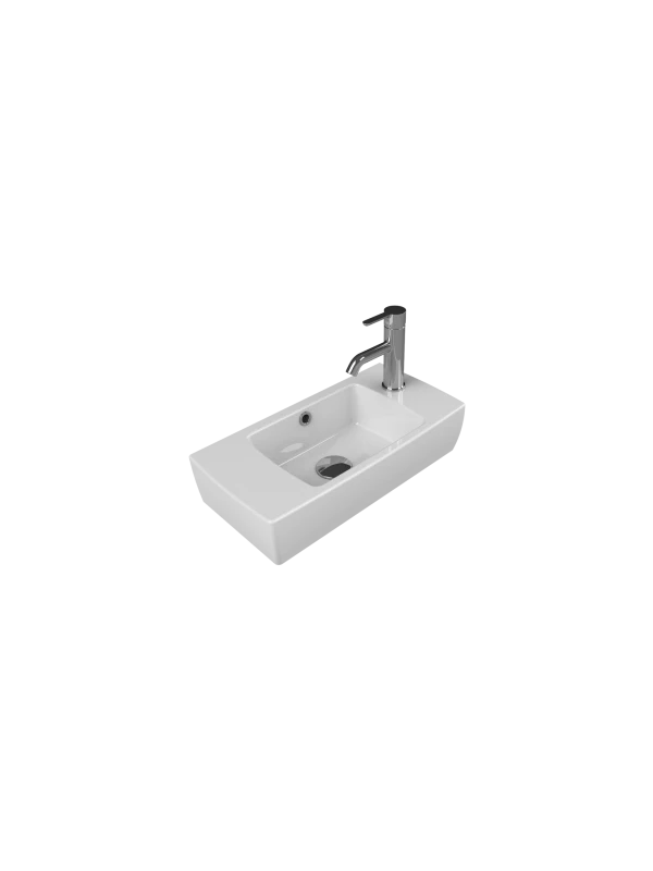 Turkuaz Cerestyle Tezgah &Uuml;st&uuml; Lavabo, City, 25x50 cm (Batarya Deliği Sağda) Seramik Lavabo