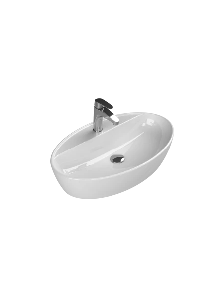 Turkuaz Cerestyle Tezgah Üstü Lavabo, One, 67x42 cm (Batarya Delikli) Seramik Lavabo