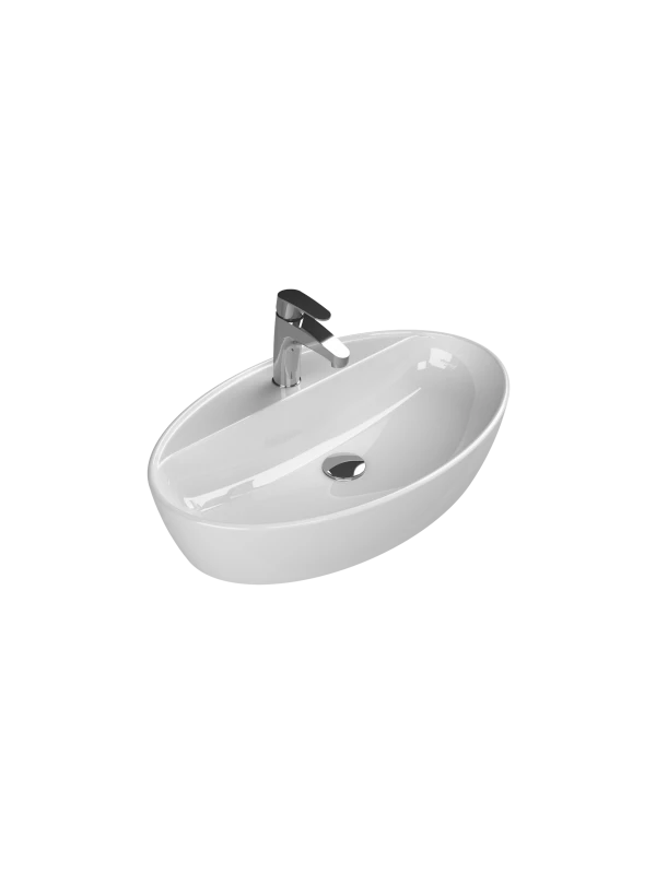 Turkuaz Cerestyle Tezgah &Uuml;st&uuml; Lavabo, One, 67x42 cm (Batarya Delikli) Seramik Lavabo