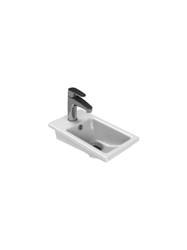 Turkuaz Cerestyle Tezgah Üstü Mini L, 24x42 cm Seramik Lavabo Turkuaz Cerestyle Tezgah Üstü Mini L, 24x42 cm Seramik Lavabo